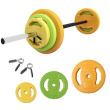 HOMCOM 20kg Barbell Weights Set, Adjustable Weights With Non-Slip Handle, For Women And Men Home Gym Exercise Weight Strength Training - Multicolor - View 2