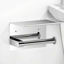 Toilet Creative Toilet Paper Holder Bright Color Non-Perforated Roll Paper Holder Bathroom Stainless Steel Mobile Phone Paper Towel Holder Bathroom Decor Fall Decor