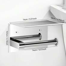 Toilet Creative Toilet Paper Holder Bright Color Non-Perforated Roll Paper Holder Bathroom Stainless Steel Mobile Phone Paper Towel Holder Bathroom Decor Fall Decor