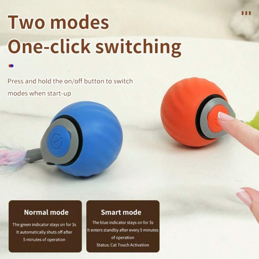 Cat Rolling Ball Toy With Tails Hook, Interactive For Cats SHEIN