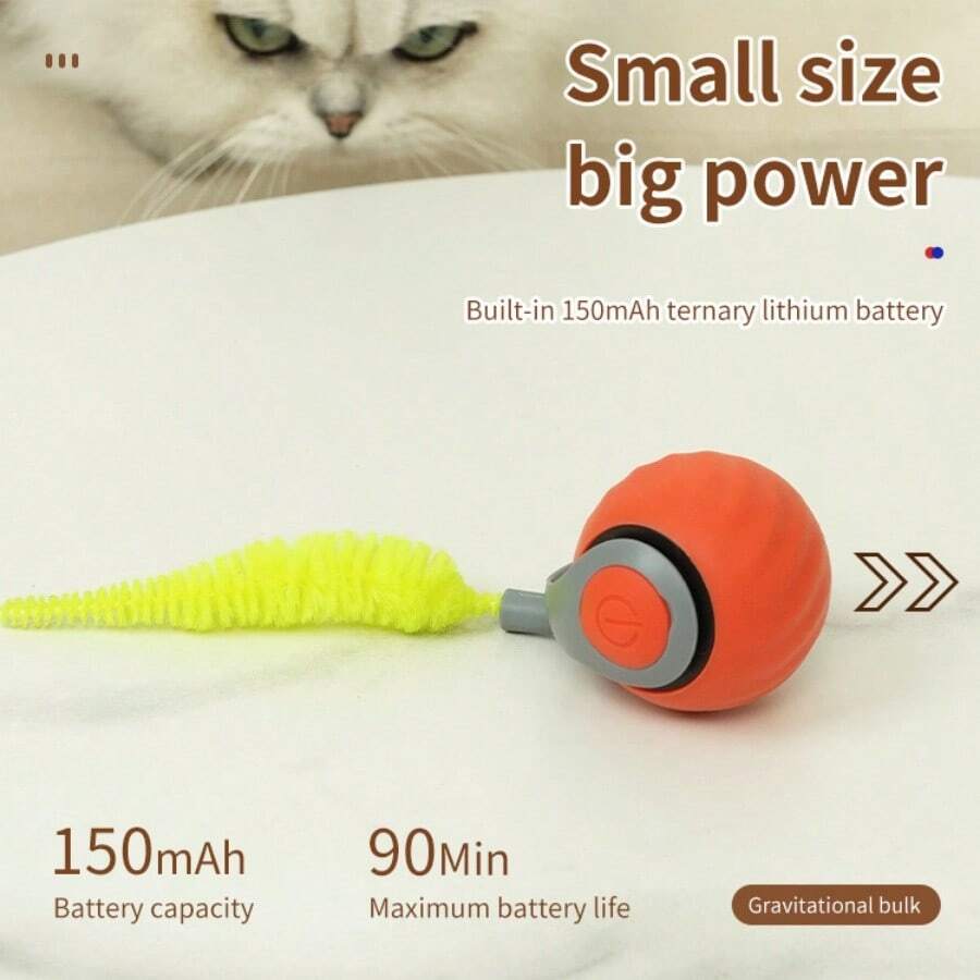 Cat Rolling Ball Toy With Tails Hook, Interactive For Cats SHEIN