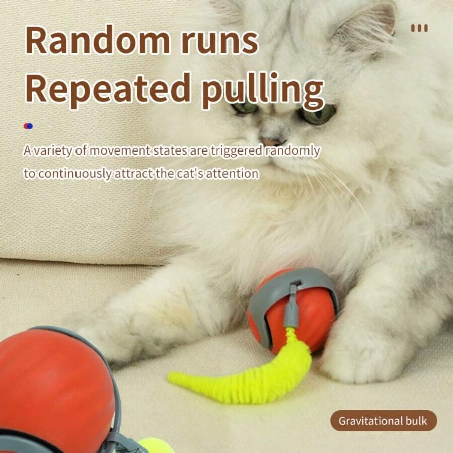 Cat Rolling Ball Toy With Tails Hook, Interactive For Cats SHEIN