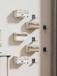 1/2/4 件套现代隐形悬浮书架，壁挂式多功能储物架，适用于家庭、办公室和书房 - 无需用电 - 彩色 - 查看 5