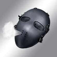 Killer Mesh Tactical Military Mask Airsoft Mask For Halloween Paintball Game Movie Props Party - 黑色 - 查看 3