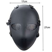 Killer Mesh Tactical Military Mask Airsoft Mask For Halloween Paintball Game Movie Props Party - 黑色 - 查看 5