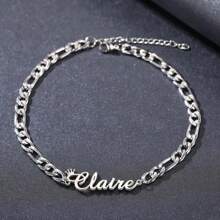 1 chiếc lắc chân bằng bạc vàng hồng nhiều kiểu phông chữ tùy chọn thiết kế cá nhân hóa trang sức bãi biển bohemian bằng thép không gỉ xích Cuba lắc chân cho nữ lễ tạ ơn giáng sinh - Nhiều màu - Xem 2