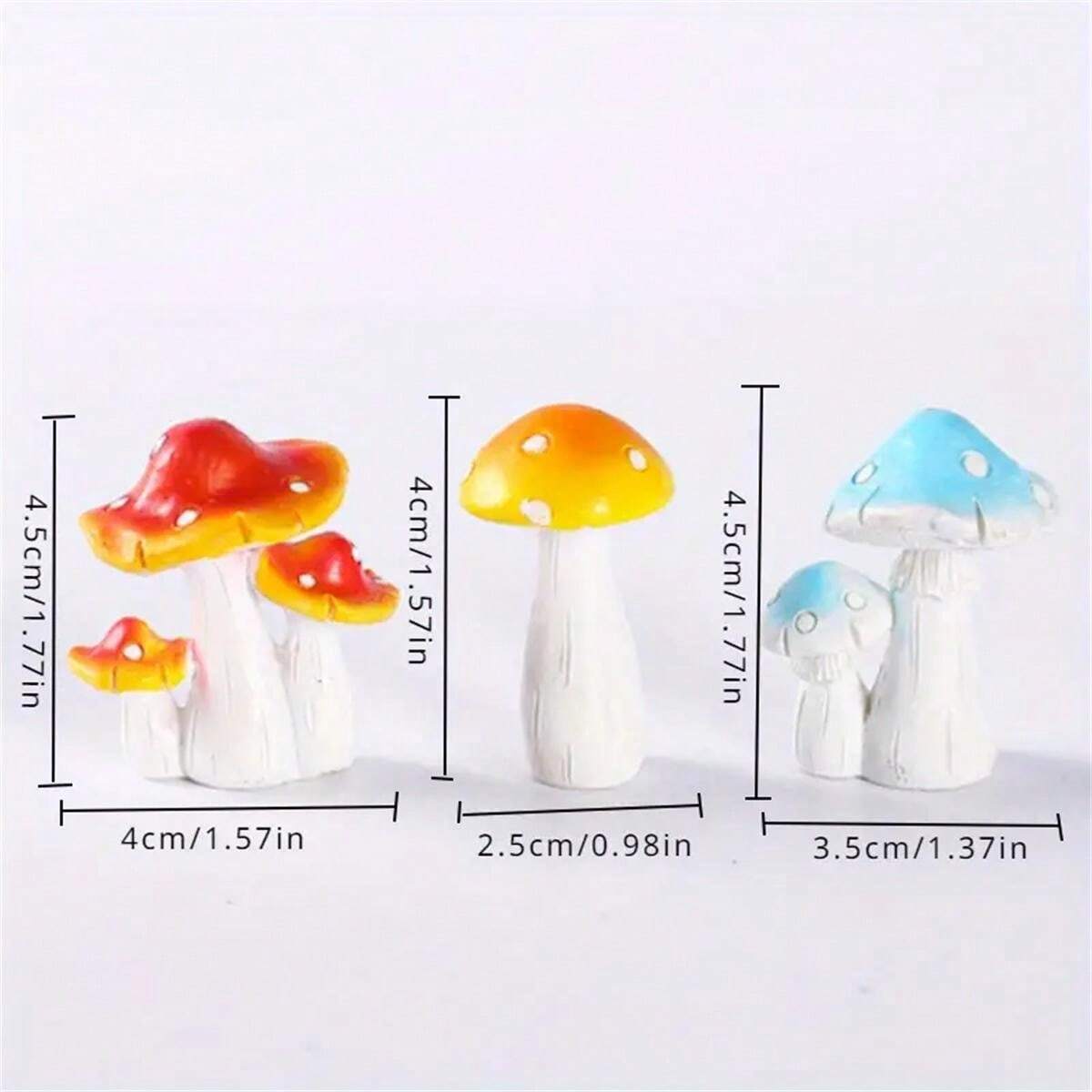 1/3pcs Mini Mushroom Micro Models, DIY Miniature Landscape Fairy Garden