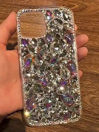 奢华 Blingbling 宝石水钻手机壳适用于三星 Galaxy S22 S23 S24 Ultra A12 A13 A14 A52 A53 A72 A23 A34 并兼容 11 12 13 14 15 Plus 16 Pro Max 防震保护后盖防水防摔防刮