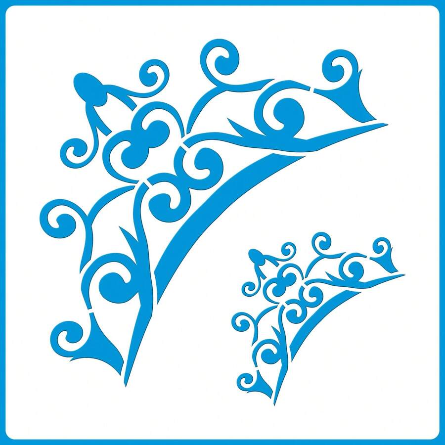 Stencil 14 X 14 Female Crown Hollow Mold For Painting On Fabric MDF Wood Wall Floor Paper T-Shirt Dishcloth - 白色 - 查看 1