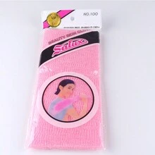 1 件随机颜色尼龙浴巾长丝瓜络擦洗布，成人沐浴擦洗毛巾，适用于淋浴桑拿，强力去角质剂，无需帮助即可清洁背部 - 隨機顏色 - 查看 4
