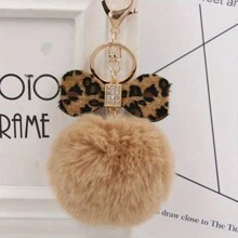 1 buah Gantungan Kunci Pita dengan Liontin, Aksesori Gantungan Kunci Fashion Lucu dan Lembut untuk Wanita, Dapat Digantung di Ransel, Mobil, Dompet untuk Dekorasi, Cocok untuk Anak Perempuan, Motif Leopard, Hadiah Natal, Hadiah Thanksgiving, Gaya Retro Y2K - MultiWarna - View 2