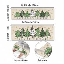 1pc Super Absorbent Christmas Tree Pattern Country Drying Pad, Very Suitable For Home Decoration And Bathroom, Faucet Absorbent Pad, Bathroom Faucet Splash Pad, Moisture-Proof Anti-Slip Faucet Pad, Kitchen Countertop.