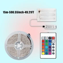 万圣节主题灯光氛围装饰，24 键电池盒控制（不含 3 节 AA 电池）2835 RGB LED 灯带，自由粘贴和剪切，适用于室内橱柜、酒柜、电视背光等。 - 24key-2835RGB - 查看 11