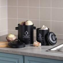 Vorratsdosen, 3er-Set, KücheAufbewahrung & Organisation, mit belüfteten Vorratsbehältern, Vorratsdose mit Deckel für Kartoffeln, Zwiebeln & Knoblauch