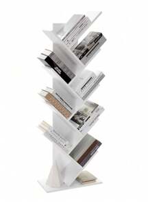 VASAGLE Librería en Forma de Árbol, Librería de 9 Niveles, Ahorro de Espacio, Librería Vertical, para Dormitorio, Sala de Estar, Estudio, Oficina, Blanco Nube - Blanco - Ver 7
