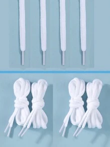 2 Cặp Dây Giày Tròn, Dây Giày Thời Trang Phù Hợp Với Nhiều Loại Giày, Đa Năng Cho Giày Thể Thao, Giày Bốt Và Các Loại Giày Cao Cấp Khác - trắng - Xem 1