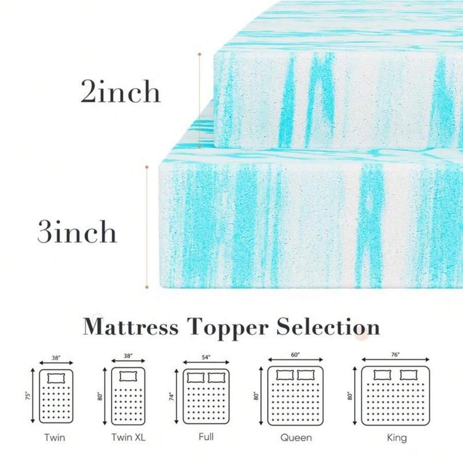 Sweetcrispy Home Furniture Mattress Topper Full Gel Memory Foam