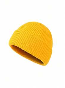 1 Pc Unisex Solid Knitted Beanie Cap, Y2K Style Knit Hat, Warm & Versatile For Skiing, Outdoor, Winter, Casual - Knitted Hat - View 6