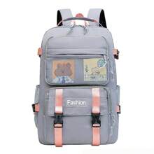 Women's Large Capacity Waterproof School Backpack For School, Travel, Daily Life - 灰色 - 查看 3