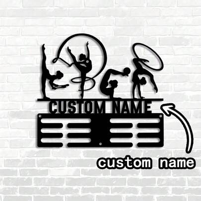 1PC Custom Metal Rhythmic Gymnastics Medal Hanger Wall Art , Gymnastics Player Medal Holder, Medal Display Awards Sign, Gymnastics Gift, Made Of Metal Material,Custom Name Medal Hanger For Home Decor For Living Room Decor