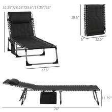 Folding Lounge Chairs / Beach Chair - Black - View 2
