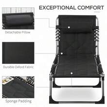 Folding Lounge Chairs / Beach Chair - Black - View 6