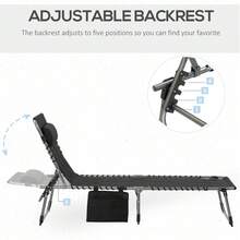 Folding Lounge Chairs / Beach Chair - Black - View 5
