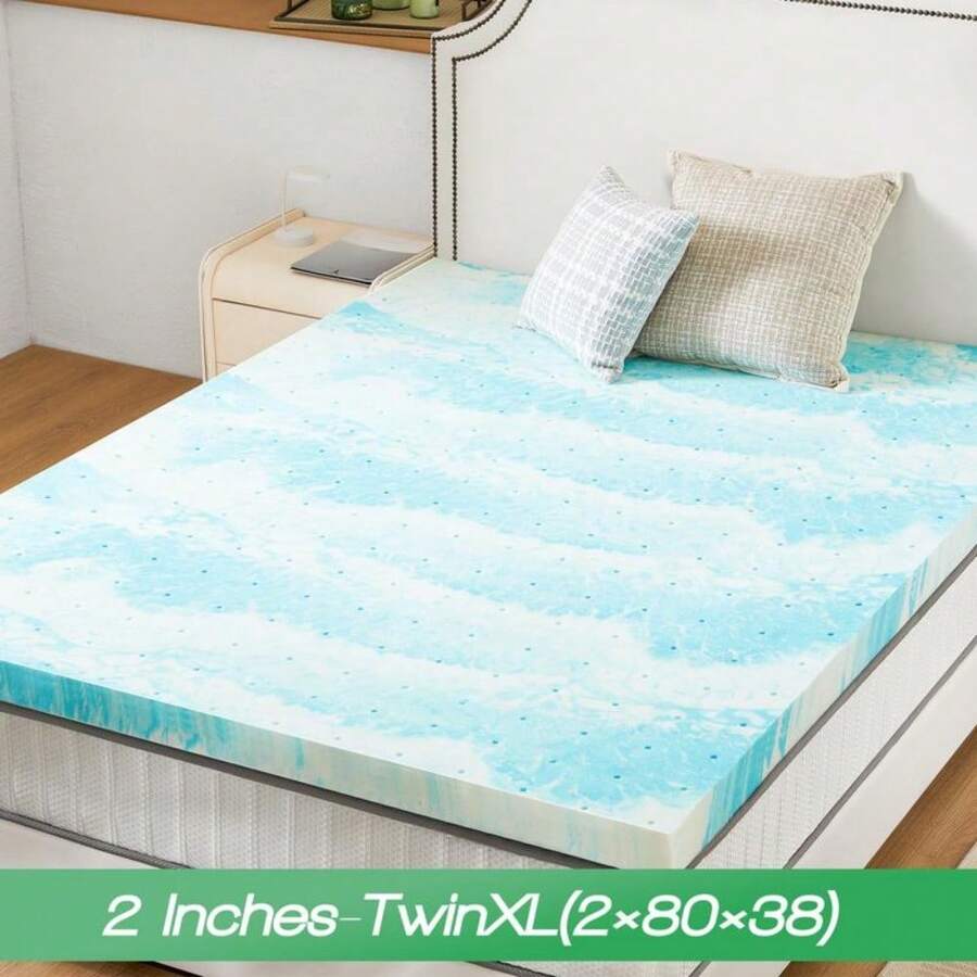 SweetFurniture Mattress Topper Memory Foam Cooling Gel Swirl Infused