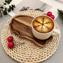 1 khay gỗ đàn hương, khay đựng đồ ăn, khay đựng bữa sáng, khay đựng trà, khay đựng bàn cà phê, khay đa năng, đĩa đựng đồ ăn nhẹ trang trí nhà cửa, thích hợp cho phòng ăn, nhà bếp, quán cà phê, cửa hàng sushi, ngoài trời, ngày lễ, lễ tạ ơn, giáng sinh, năm mới - Màu vàng - Xem 9