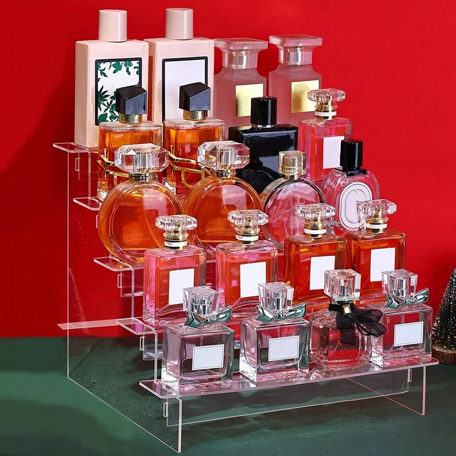 4 Tier Perfume Organizer Stand, Acrylic Display Risers, Jewelry Organizer Rack, Clear Cupcake Stand Holder Spick Rack Dessert Display For Party, Figure Stand Acrylic Shelf Risers For Display Stands For Food, Tabletop Use Organizer Figures Cup Cake Dessert Shelves For Birthday Party Wedding Kitchen Storage Home Decor Room Decor, Home Decor, Room Decor Back To School School Supplies