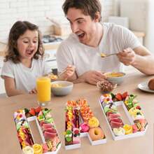 1 pieza Caja de número de fiesta de cumpleaños (0-9) con diseño de fruta, caja de obsequio de fiesta individual, caja de dulces para graduación 2024, caja de bocadillos con 26 letras en inglés, bandeja de frutas creativa para graduación, plato de bocadillos para bar y ambiente de KTV, caja decorativa para fiesta de boda/cumpleaños, caja de exhibición, Navidad