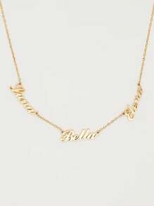 1pc Gold Rose Gold Custom Personalized Multi-Name Necklace Stainless Steel Name Necklace Personalized Gift Mother's Day Gift For Her Christmas Gift For Mom Gift - Multicolor - View 5