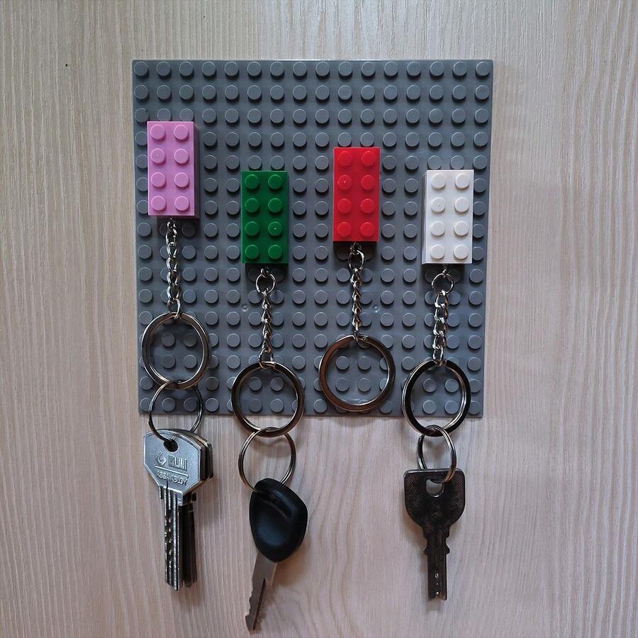 Key Wall Organizer, Building Brick Keychain, Modern Wall Storage