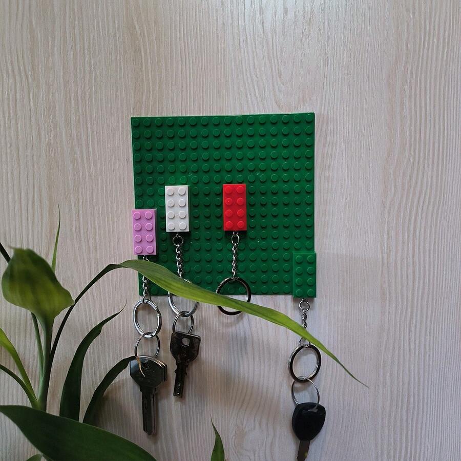 Key Wall Organizer, Building Brick Keychain, Modern Wall Storage