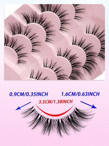 5 对透明带状睫毛蓬松自然纤细丝滑睫毛假睫毛化妆延长假睫毛 - 自然纖長款 - 查看 2
