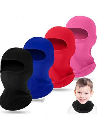 1pc Kids Outdoor Cycling/Skiing Windproof Face Mask, Suitable For 4-12 Years Old Boys & Girls