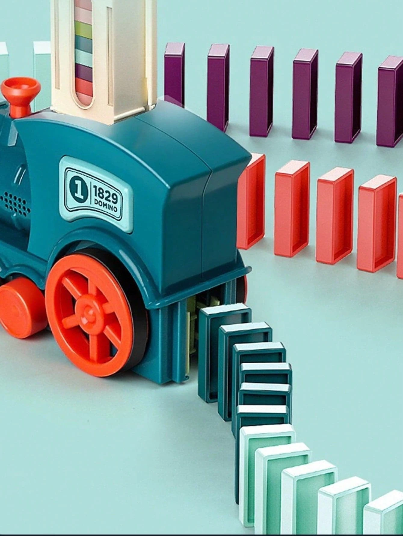 Tren De Dominó Automático Para Niños - 60 Piezas, Luces Y Música, Juguete Educativo