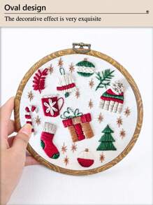 3 peças DIY Handmade Round Brown Retro Wooden Grain Cross Stitch Bordado Hoops, 7 opções de tamanho, material ABS + PVC de alta qualidade e durável, gancho de metal para pendurar, adequado para Halloween, Natal, chaveiro de telefone, bolsa, decoração de cabelo, mesa e decoração de carro - Castanho - Ver 8