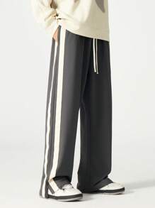 Plus Size Men Loose Straight Leg Casual Pants, Fashion Brand, New Autumn Style, Fall - Dark Grey - View 7
