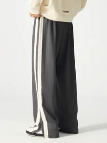 Plus Size Men Loose Straight Leg Casual Pants, Fashion Brand, New Autumn Style, Fall - Dark Grey - View 5