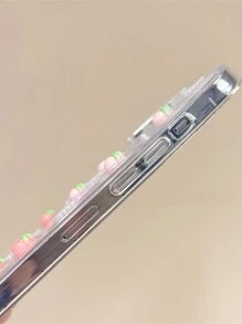 Ốp lưng điện thoại hình dâu tây giả ngọc trai 3D lấp lánh tương thích với ốp lưng 16 15 14 13 12 Pro Max Plus 11 Cô gái dễ thương, nơ, trong suốt, mềm mại, hình trái tim, kim sa, quà tặng, chống nước, chống sốc, chống rơi, chống trầy xước - dâu tây gradient lấp lánh - Xem 4