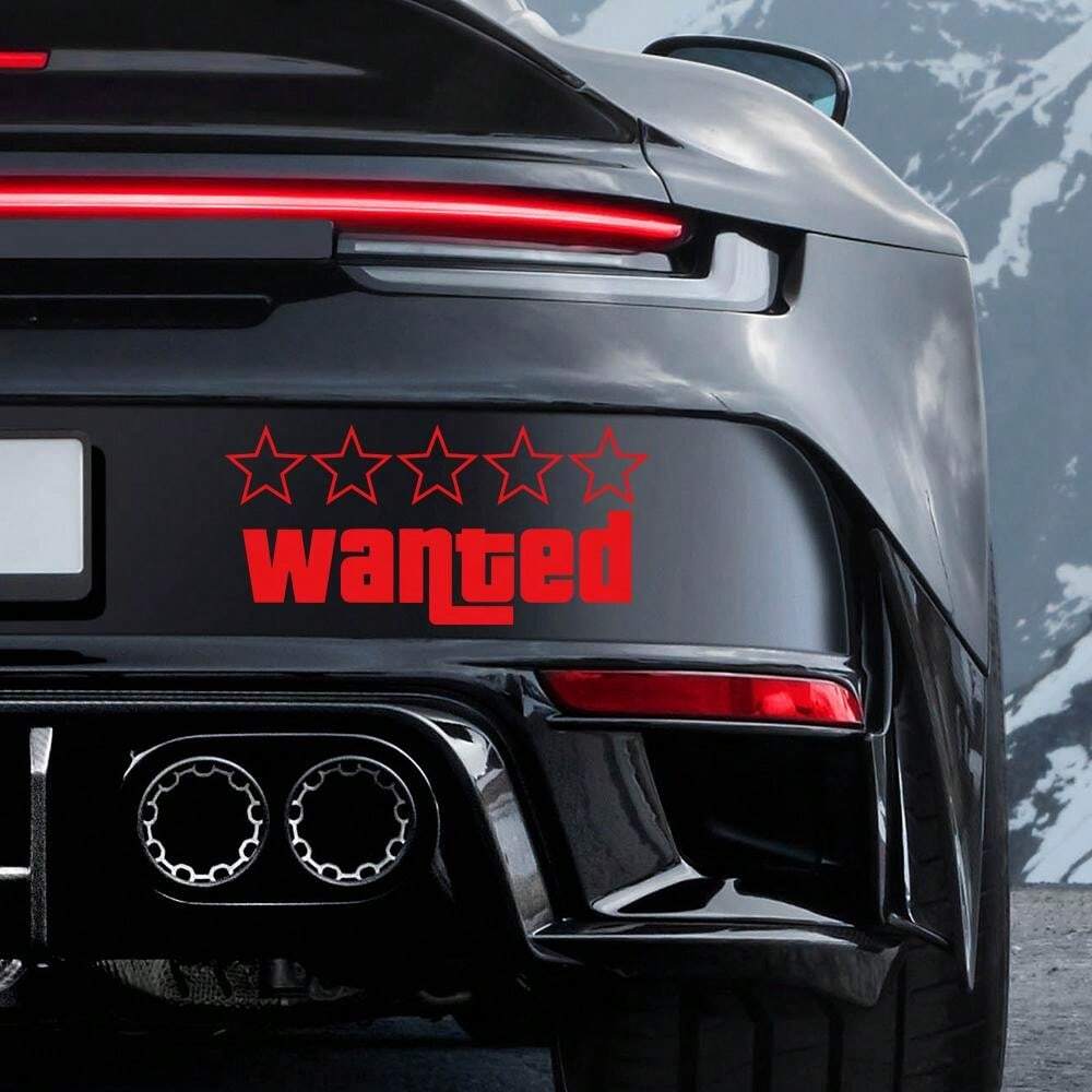Wanted Car Funny Stickers Auto Vinyl Film GTA Decals For Car Bumper