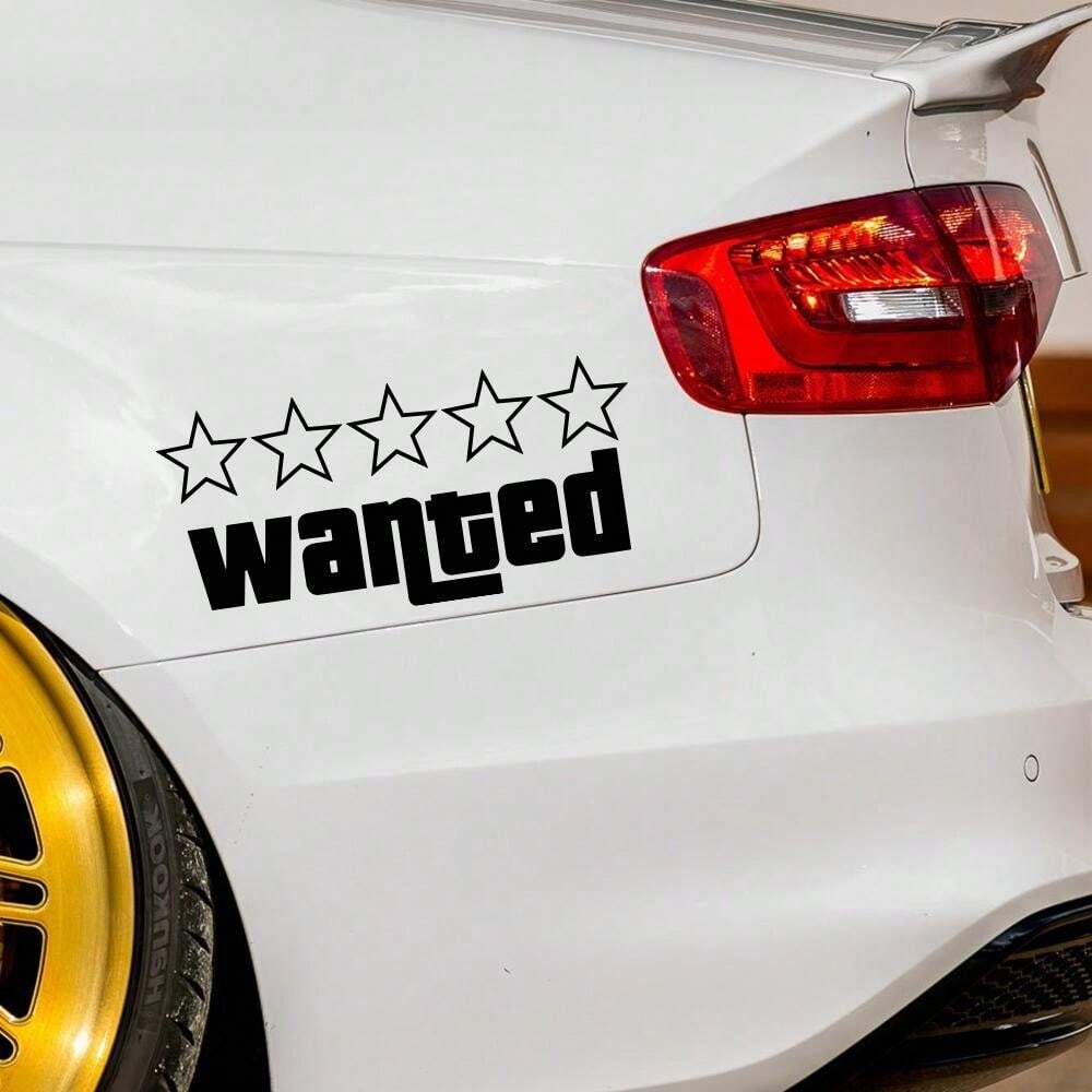 Wanted Car Funny Stickers Auto Vinyl Film GTA Decals For Car Bumper