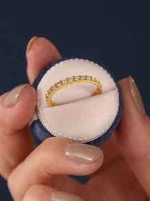 1 pieza Anillo de compromiso con moissanita Anillo de boda Anillo de promesa de plata esterlina S925 Anillo de eternidad Anillo de aniversario Regalos de joyería de lujo para mujeres