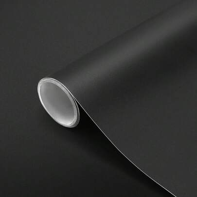 ucdfi 1roll Matte Black Contact Paper Black Peel And Stick Wallpaper Thick Black Wallpaper Waterproof Decorative Self Adhesive Vinyl Film Wrap Contact Paper For Cabinets Countertops Walls Table, Renovation Stickers Peel Wall Panels, Wall Paper, Wallpapers, Spring Decoration Items Refresh Your Home, Festival Decoration Stickers Gifts Birthday Graduation
