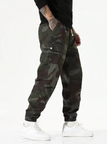 New Thick Velvet Loose Casual Fashion Camouflage Cargo Pants For Men