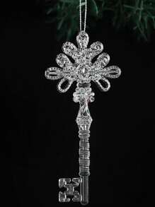 1 件圣诞装饰，创意圣诞树挂饰，透明雪花亚克力水晶吊坠，圣诞氛围装饰 - 透明 - 查看 3