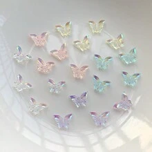 100 件/200 件/300 件混合随机 7*10 毫米闪亮 AB 水晶 3D 蝴蝶指甲配件钻石贴纸树脂美甲、手工相册 DIY、环氧首饰模具、蜡烛、肥皂制作、指甲装饰、DIY 工艺礼品用品 - 多色 - 查看 7