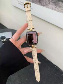 1 件兼容 表带 皮革米色 女款 高品质时尚缝线皮革表带 兼容 表带 987 SE654321 兼容 表带系列 Ultra/SE/9/8/7/6/5/4/3/2/1 浮雕设计 不单调 小腰 - 米色 - 查看 3