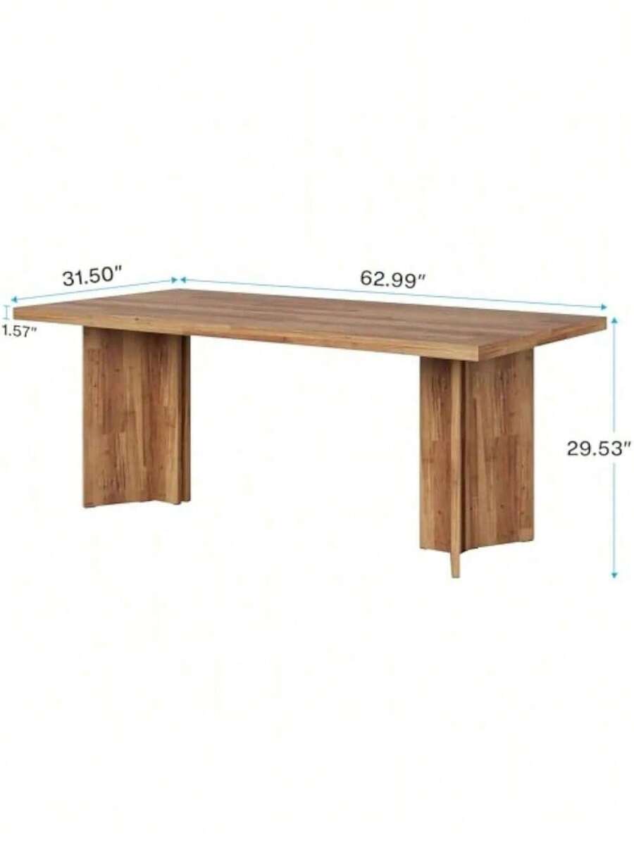 63Inch Dining Table For 46, Farmhouse Kitchen Table With Large